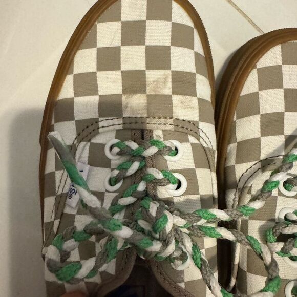 Vans Checkered Shoes with Green Accents #20 - Picture 7 of 8